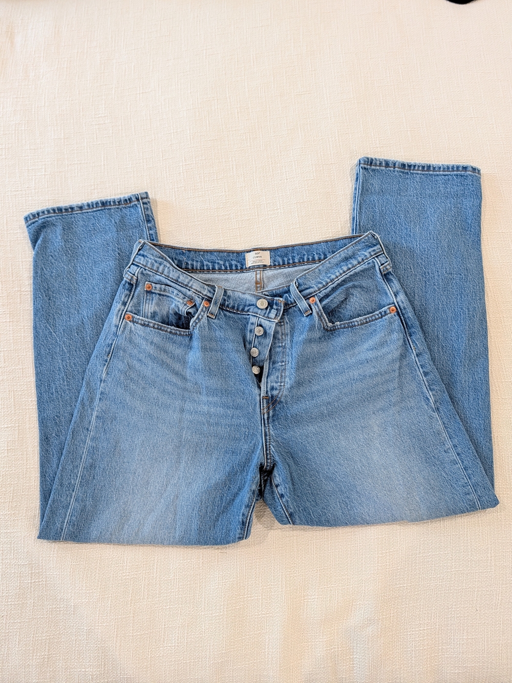 Levi's 501 Curve High Rise Button Fly Straight leg Jeans 31x28